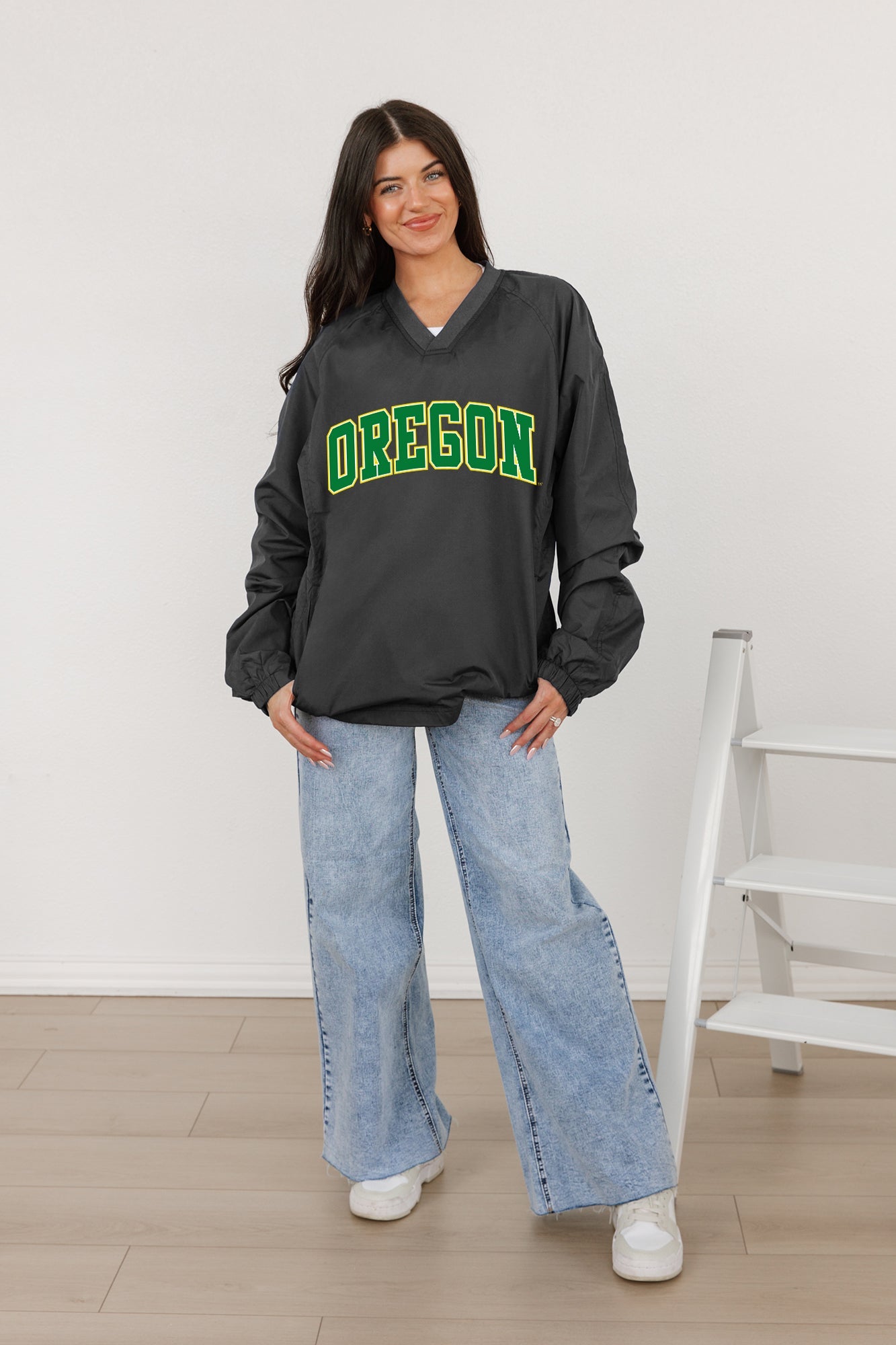 OREGON DUCKS VICTORY BOUND CLASSIC V-NECK WIND SHIRT BY MADI PREWETT TROUTT