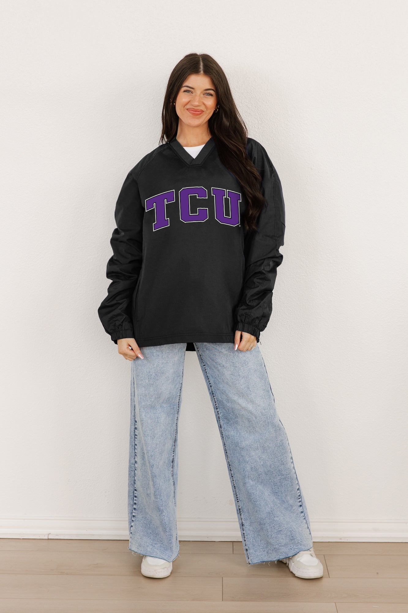 TCU HORNED FROGS VICTORY BOUND CLASSIC V-NECK WIND SHIRT BY MADI PREWETT TROUTT