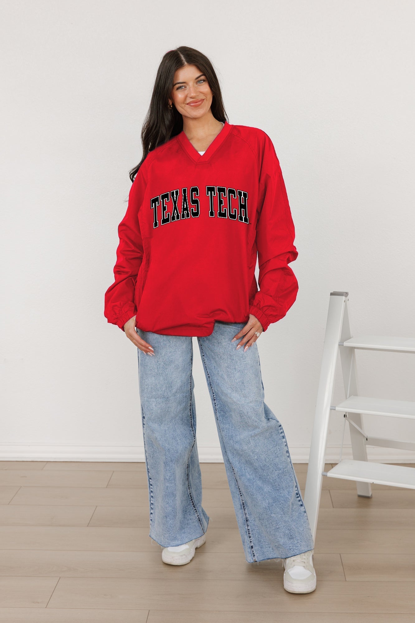 TEXAS TECH RED RAIDERS VICTORY BOUND CLASSIC V-NECK WIND SHIRT BY MADI PREWETT TROUTT