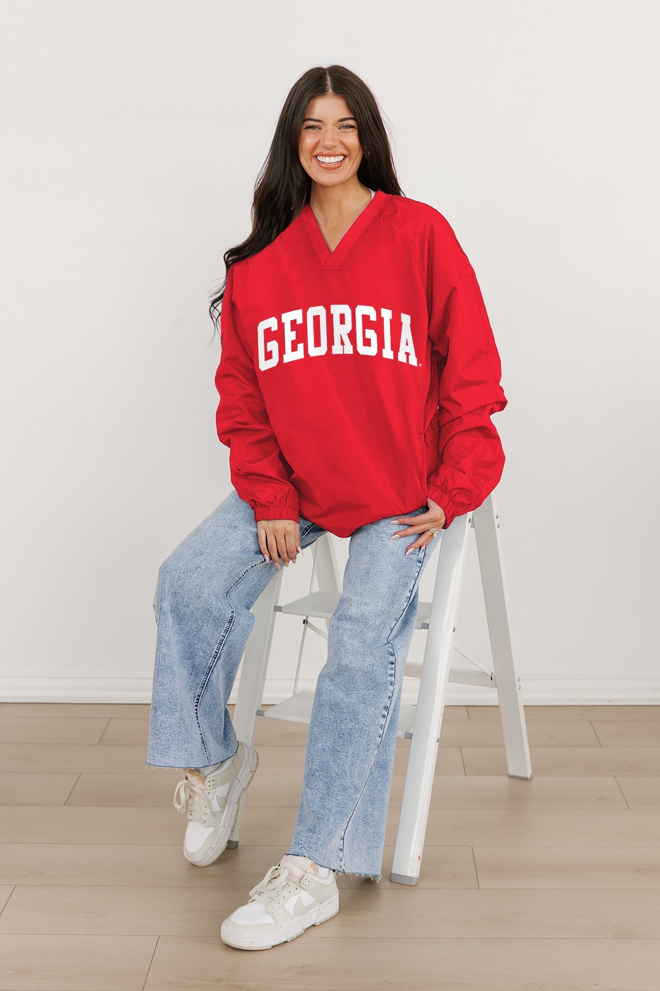 GEORGIA BULLDOGS VICTORY BOUND CLASSIC V-NECK WIND SHIRT BY MADI PREWETT TROUTT