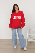 GEORGIA BULLDOGS VICTORY BOUND CLASSIC V-NECK WIND SHIRT BY MADI PREWETT TROUTT