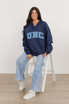 NORTH CAROLINA TAR HEELS VICTORY BOUND CLASSIC V-NECK WIND SHIRT BY MADI PREWETT TROUTT