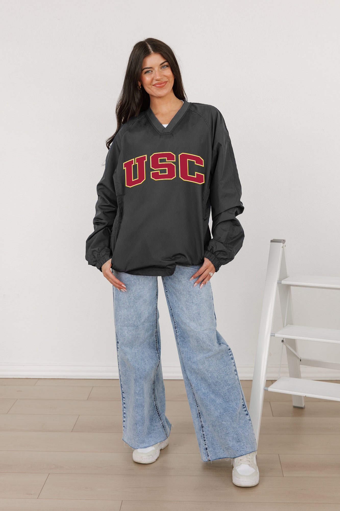 USC TROJANS VICTORY BOUND CLASSIC V-NECK WIND SHIRT BY MADI PREWETT TROUTT