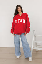 UTAH UTES VICTORY BOUND CLASSIC V-NECK WIND SHIRT BY MADI PREWETT TROUTT