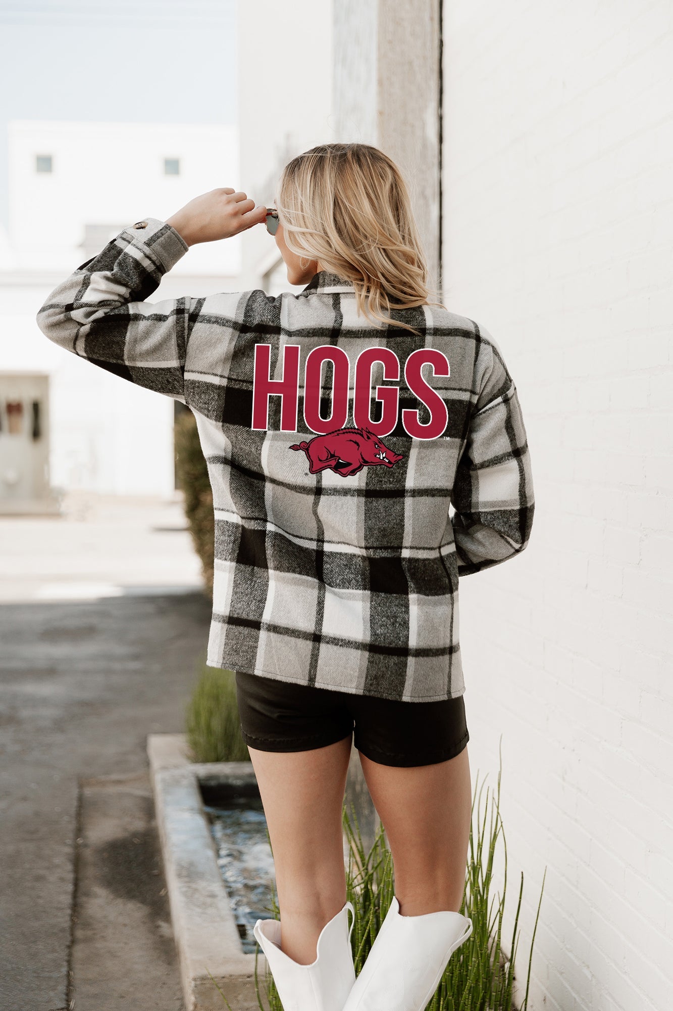 ARKANSAS RAZORBACKS MAD FOR PLAID JENKINS PLAID OVERSHIRT