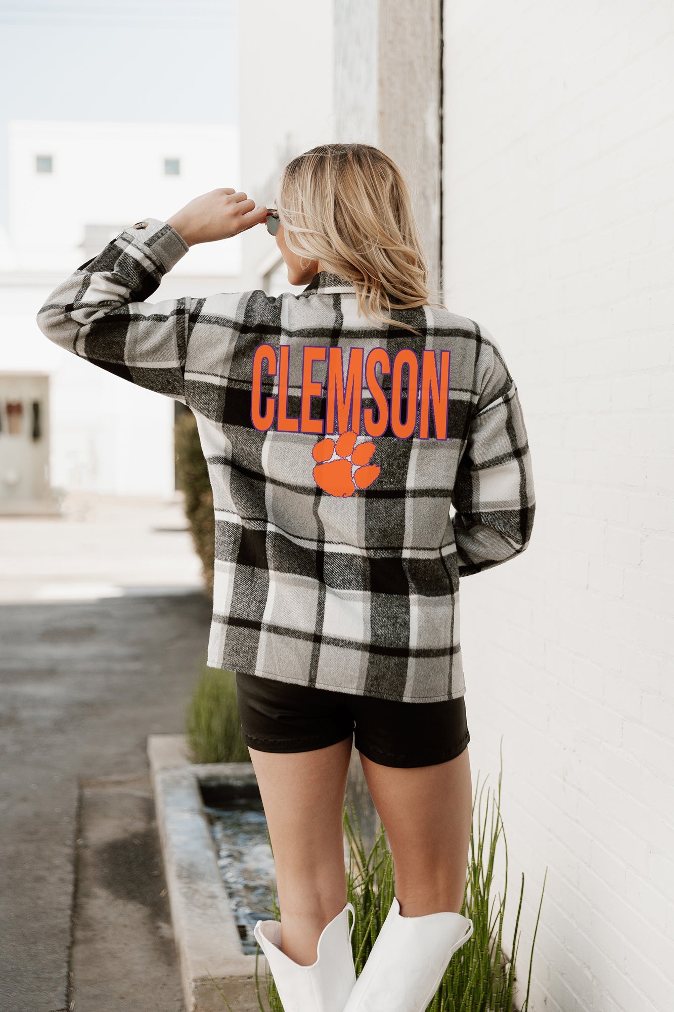 CLEMSON TIGERS MAD FOR PLAID JENKINS PLAID OVERSHIRT