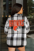 CLEVELAND BROWNS FIELDSIDE FUN JENKINS PLAID OVERSHIRT