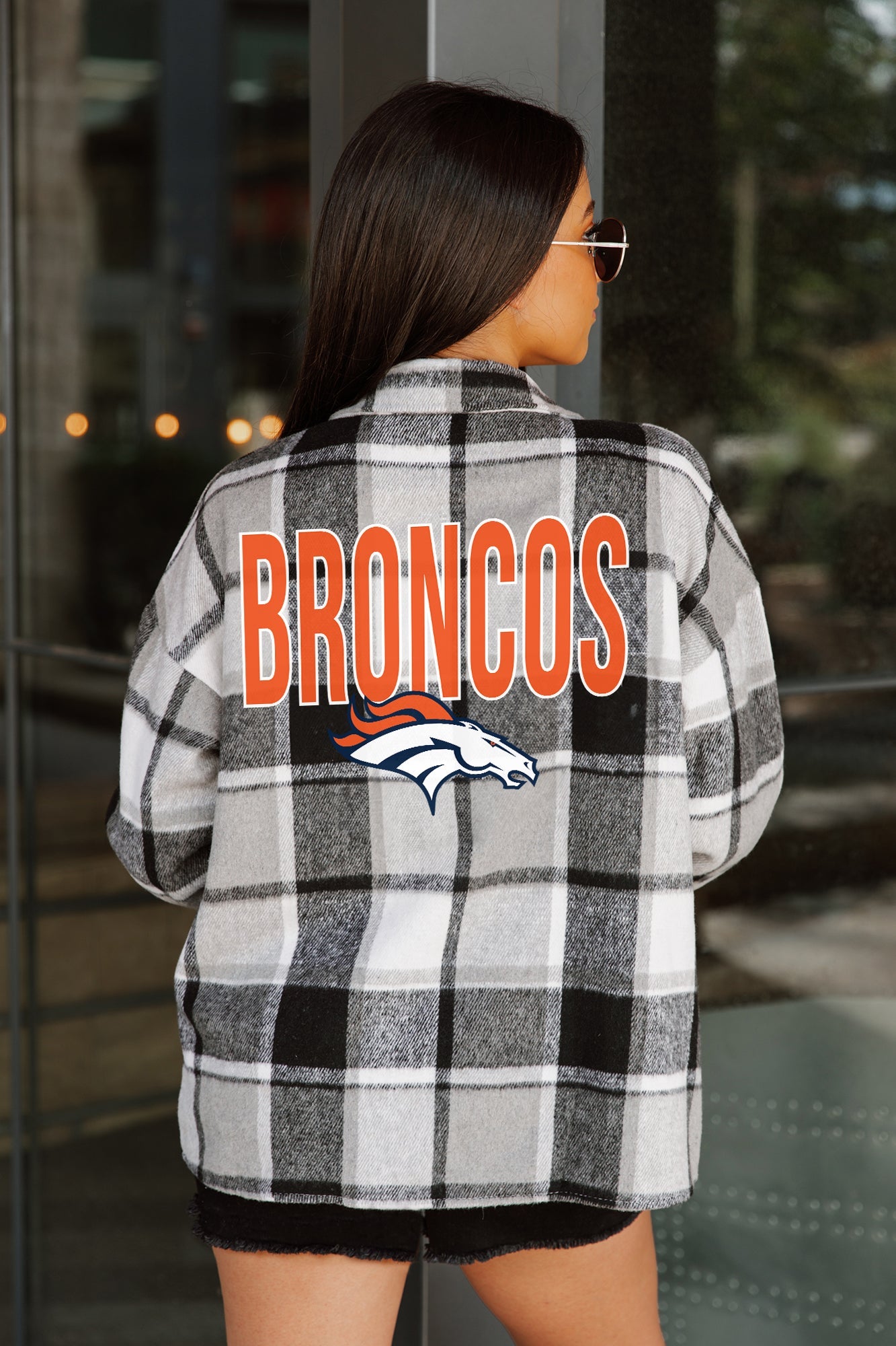 DENVER BRONCOS FIELDSIDE FUN JENKINS PLAID OVERSHIRT