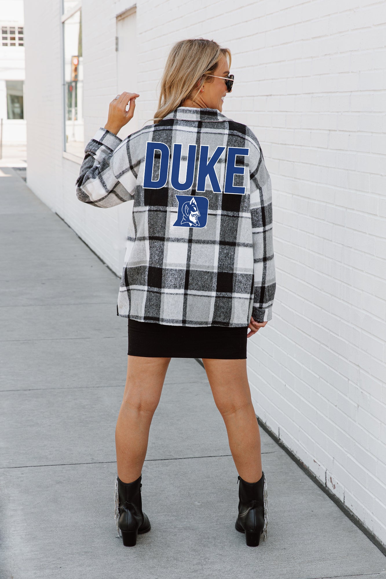 DUKE BLUE DEVILS MAD FOR PLAID JENKINS PLAID OVERSHIRT