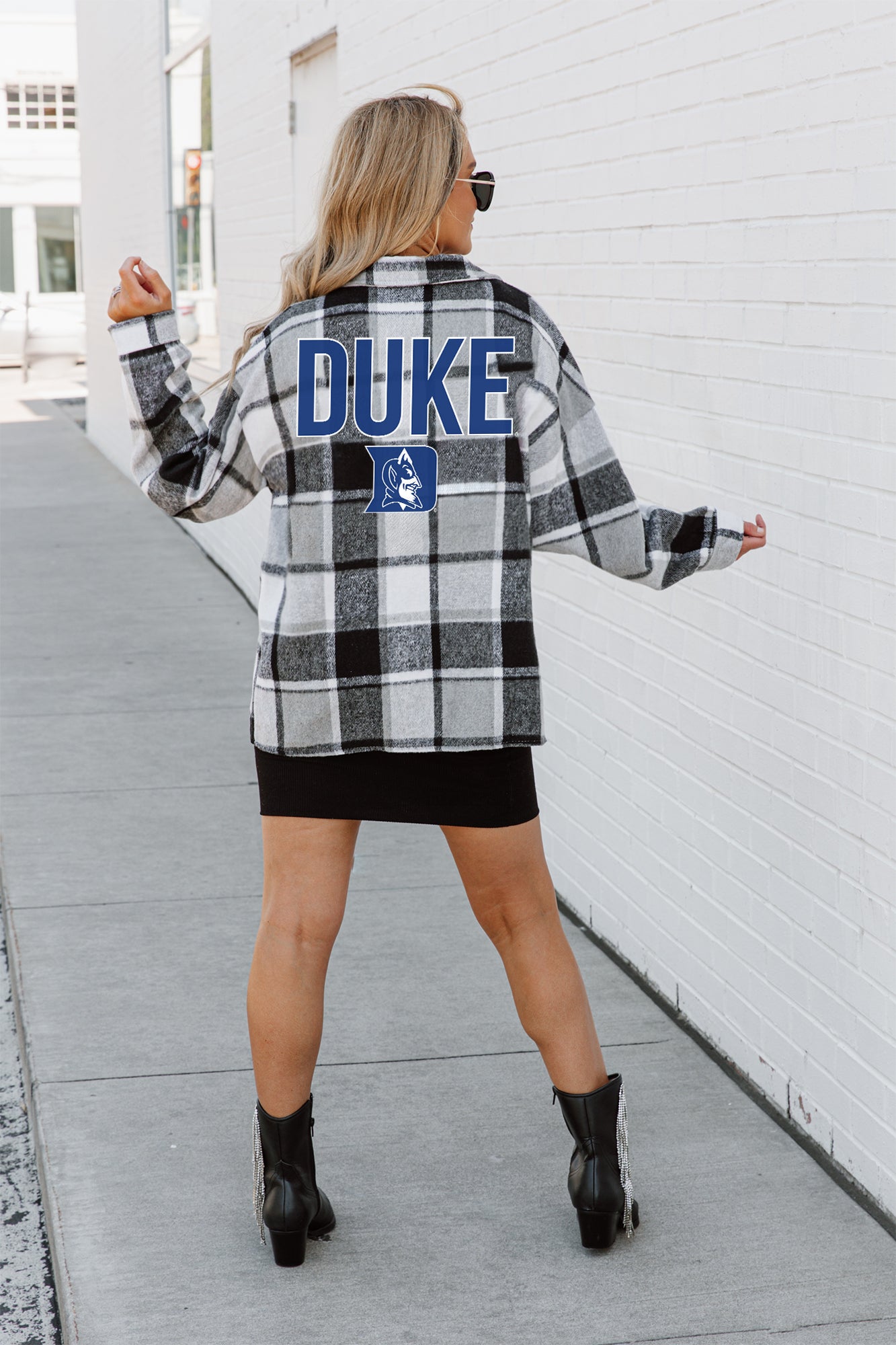 DUKE BLUE DEVILS MAD FOR PLAID JENKINS PLAID OVERSHIRT