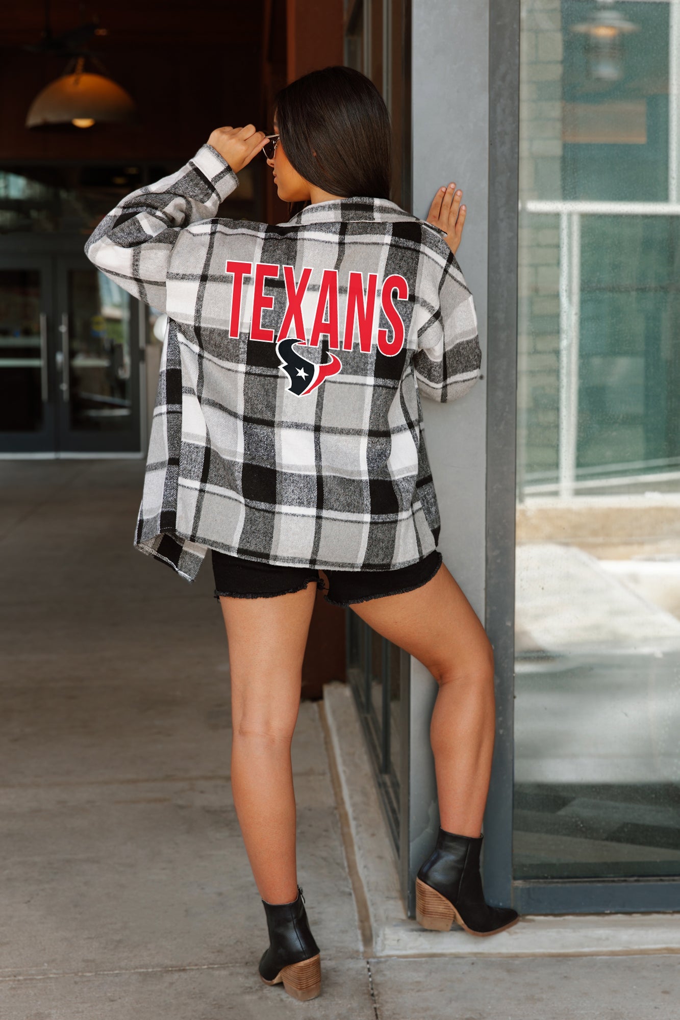 HOUSTON TEXANS FIELDSIDE FUN JENKINS PLAID OVERSHIRT