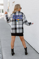 KANSAS JAYHAWKS MAD FOR PLAID JENKINS PLAID OVERSHIRT