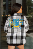 LOS ANGELES CHARGERS FIELDSIDE FUN JENKINS PLAID OVERSHIRT