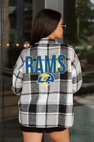 LOS ANGELES RAMS FIELDSIDE FUN JENKINS PLAID OVERSHIRT