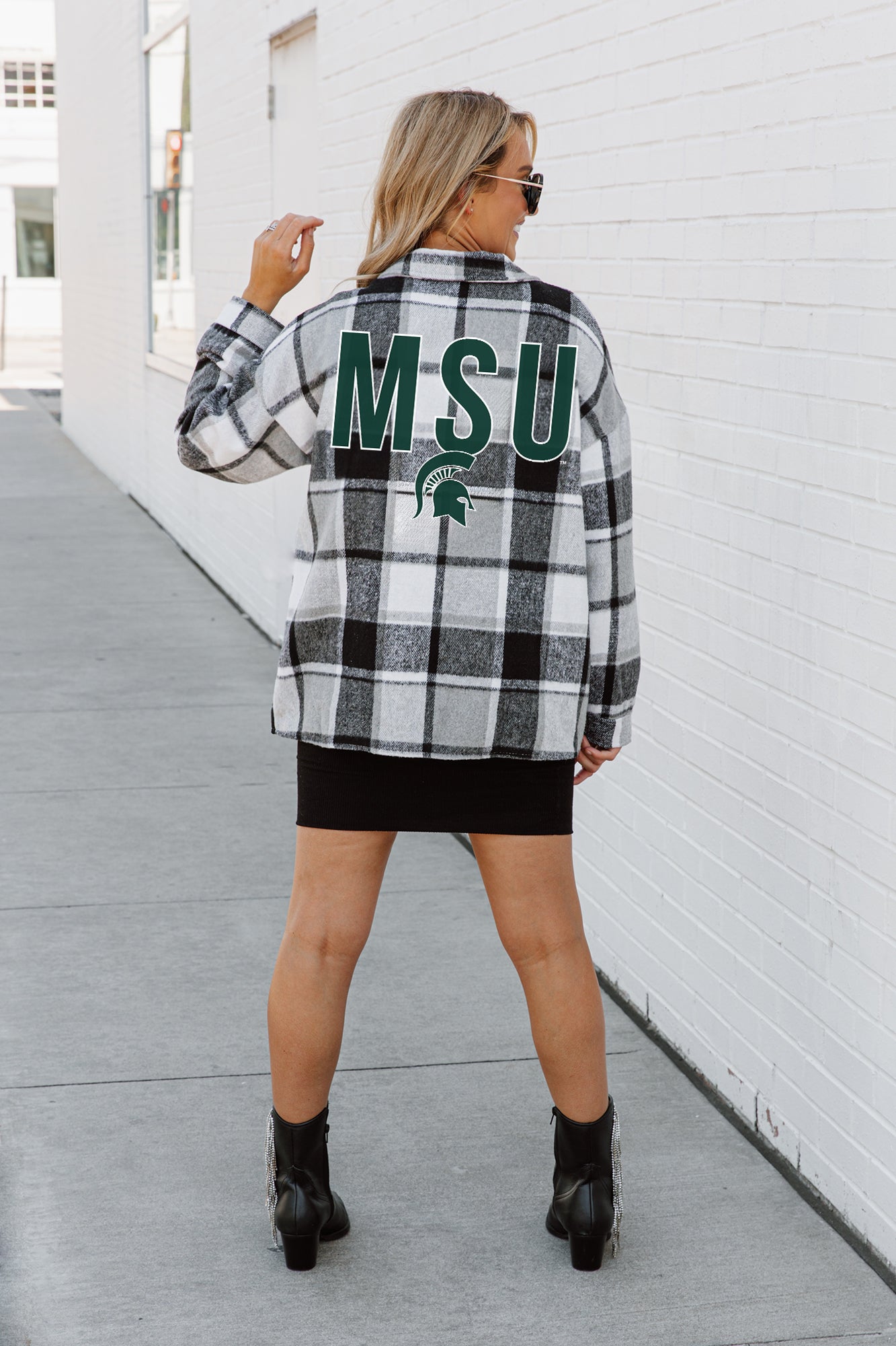 MICHIGAN STATE SPARTANS MAD FOR PLAID JENKINS PLAID OVERSHIRT