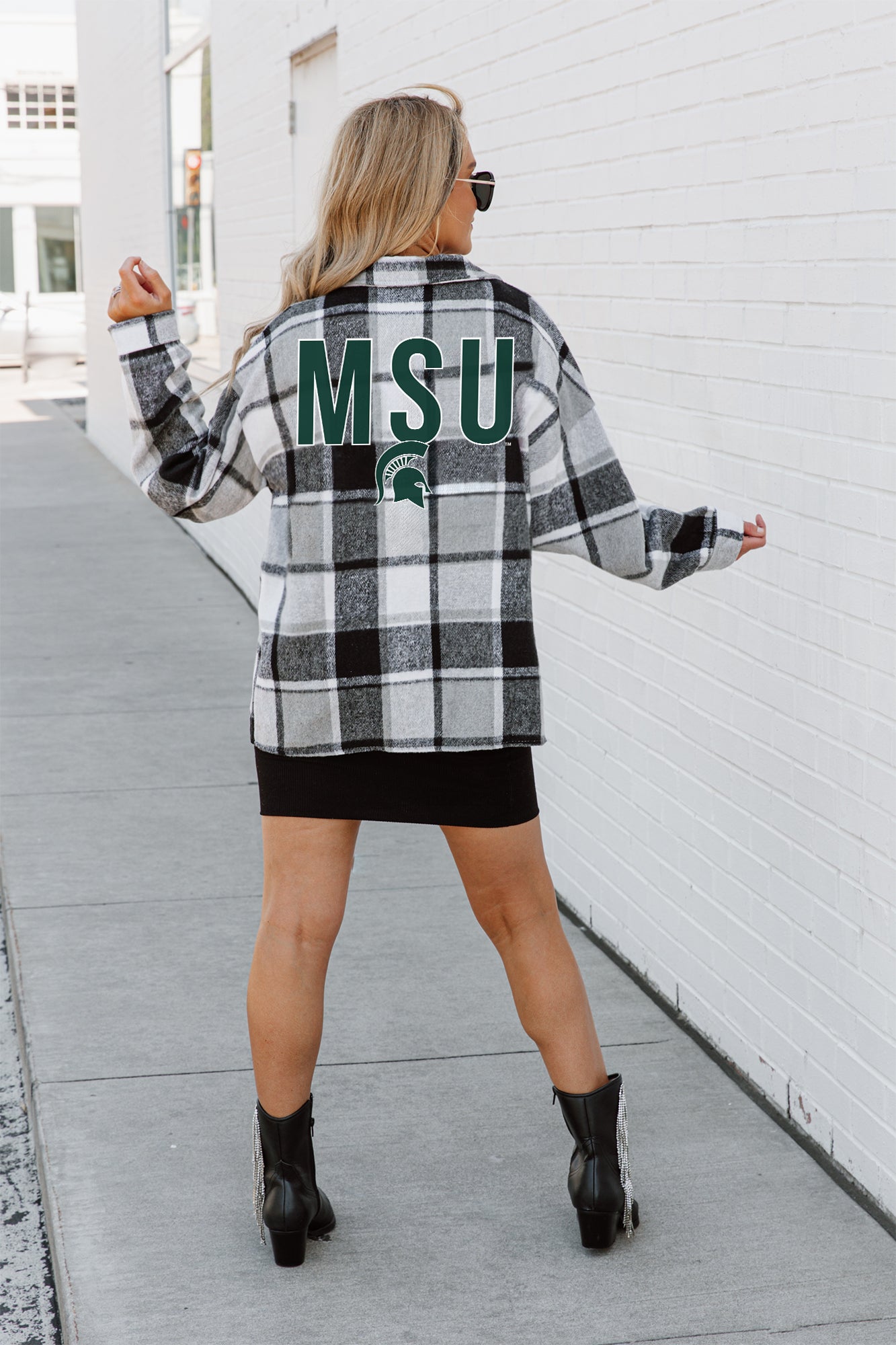 MICHIGAN STATE SPARTANS MAD FOR PLAID JENKINS PLAID OVERSHIRT