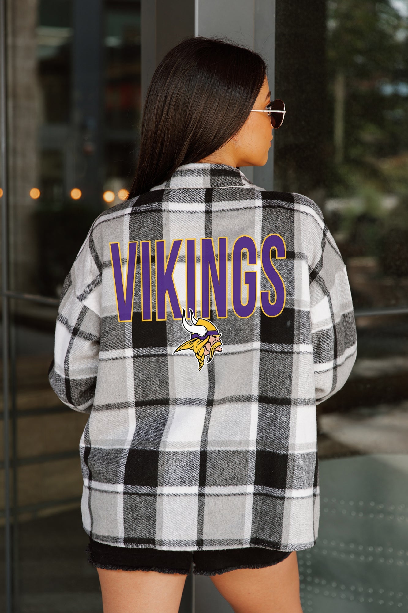 MINNESOTA VIKINGS FIELDSIDE FUN JENKINS PLAID OVERSHIRT