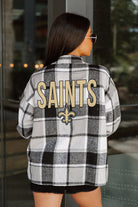 NEW ORLEANS SAINTS FIELDSIDE FUN JENKINS PLAID OVERSHIRT