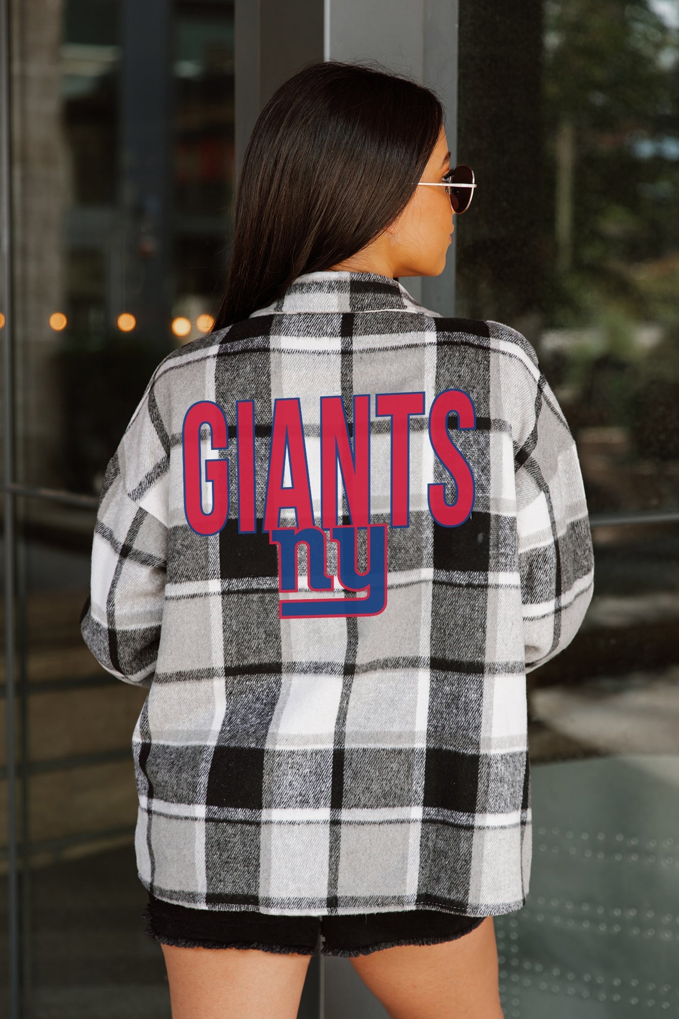 NEW YORK GIANTS FIELDSIDE FUN JENKINS PLAID OVERSHIRT