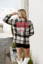 OKLAHOMA SOONERS MAD FOR PLAID JENKINS PLAID OVERSHIRT