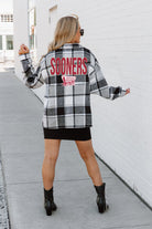 OKLAHOMA SOONERS MAD FOR PLAID JENKINS PLAID OVERSHIRT