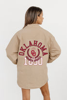 OKLAHOMA SOONERS TAKE IT TO THE HOUSE LIGHTWEIGHT BUTTON DOWN OVERSIZED JACKET BY MADI PREWETT TROUTT