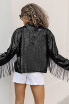 ALABAMA CRIMSON TIDE ON THE FRINGE MIRRORBALL FRINGE SEQUIN JACKET