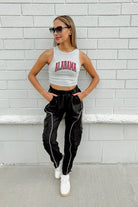 ALABAMA CRIMSON TIDE DOWN AND DISTANCE ESSENTIAL RIBBED CROP TANK BY MADI PREWETT TROUTT