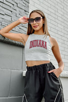 INDIANA HOOSIERS DOWN AND DISTANCE ESSENTIAL RIBBED CROP TANK BY MADI PREWETT TROUTT