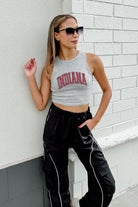 INDIANA HOOSIERS DOWN AND DISTANCE ESSENTIAL RIBBED CROP TANK BY MADI PREWETT TROUTT