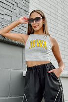 IOWA HAWKEYES DOWN AND DISTANCE ESSENTIAL RIBBED CROP TANK BY MADI PREWETT TROUTT