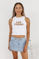 LSU TIGERS WINNING TRADITION ESSENTIAL RIBBED CROP TANK BY MADI PREWETT TROUTT