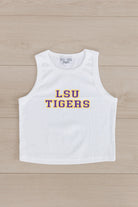 LSU TIGERS WINNING TRADITION ESSENTIAL RIBBED CROP TANK BY MADI PREWETT TROUTT