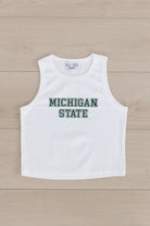 MICHIGAN STATE SPARTANS WINNING TRADITION ESSENTIAL RIBBED CROP TANK BY MADI PREWETT TROUTT