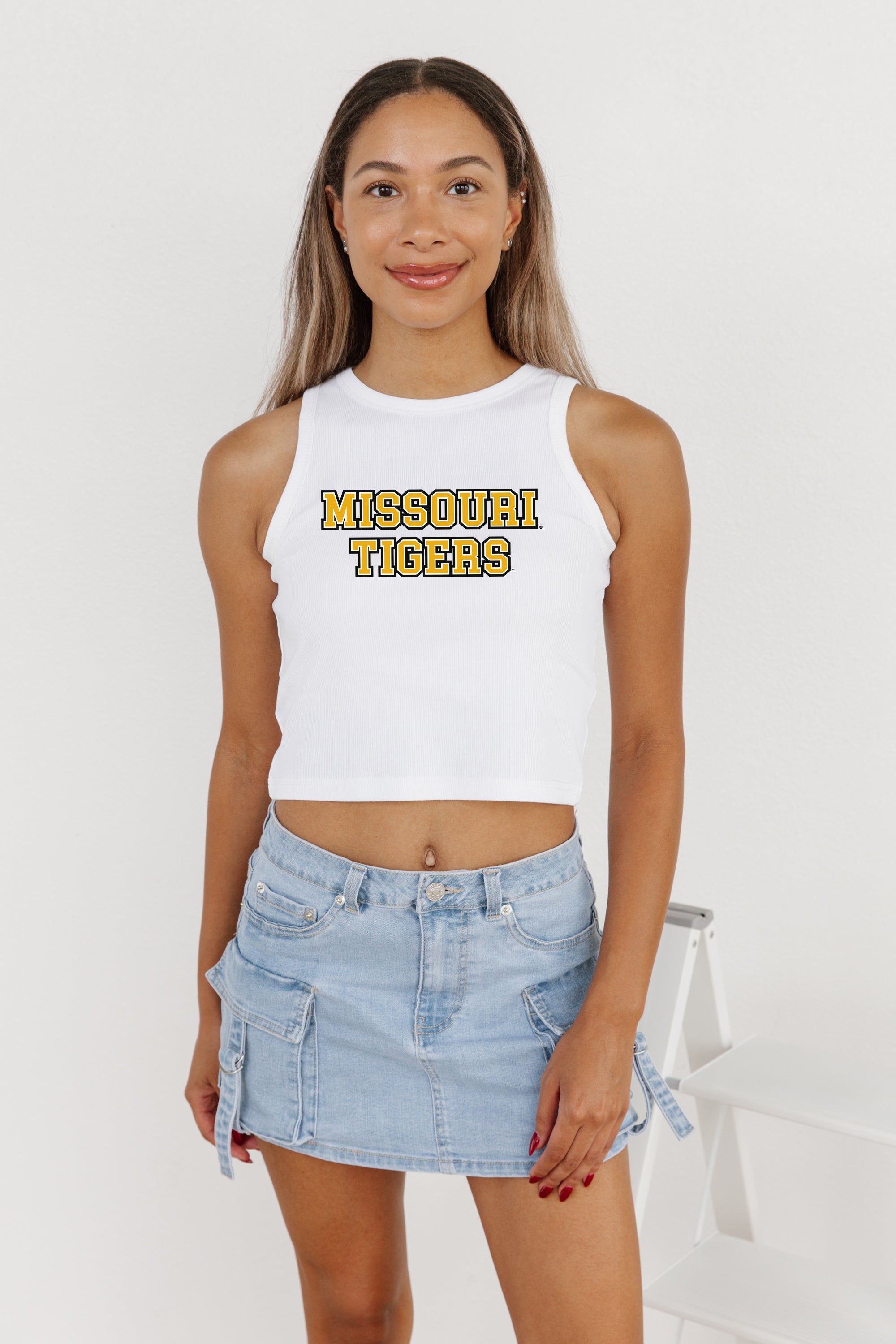 MISSOURI TIGERS WINNING TRADITION ESSENTIAL RIBBED CROP TANK BY MADI PREWETT TROUTT