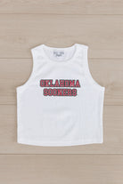 OKLAHOMA SOONERS WINNING TRADITION ESSENTIAL RIBBED CROP TANK BY MADI PREWETT TROUTT