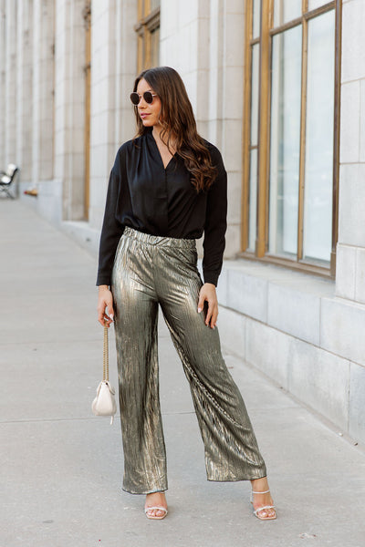 NAOMI WIDE LEG PLEATED PANTS – GAMEDAY COUTURE