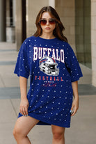 BUFFALO BILLS GAME CHANGING ALL-OVER RHINESTONE SHORT SLEEVE T-SHIRT DRESS