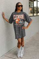 CLEMSON TIGERS GAME CHANGING ALL-OVER RHINESTONE SHORT SLEEVE T-SHIRT DRESS