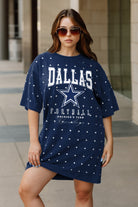 DALLAS COWBOYS GAME CHANGING ALL-OVER RHINESTONE SHORT SLEEVE T-SHIRT DRESS