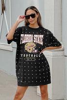 FLORIDA STATE SEMINOLES GAME CHANGING ALL-OVER RHINESTONE SHORT SLEEVE T-SHIRT DRESS