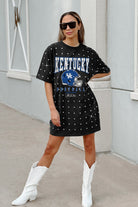 KENTUCKY WILDCATS GAME CHANGING ALL-OVER RHINESTONE SHORT SLEEVE T-SHIRT DRESS