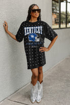 KENTUCKY WILDCATS GAME CHANGING ALL-OVER RHINESTONE SHORT SLEEVE T-SHIRT DRESS