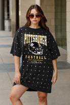 PITTSBURGH STEELERS GAME CHANGING ALL-OVER RHINESTONE SHORT SLEEVE T-SHIRT DRESS