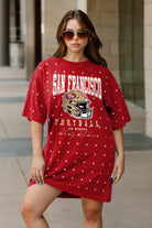 SAN FRANCISCO 49ERS GAME CHANGING ALL-OVER RHINESTONE SHORT SLEEVE T-SHIRT DRESS