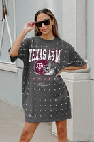 TEXAS A&M AGGIES GAME CHANGING ALL-OVER RHINESTONE SHORT SLEEVE T-SHIRT DRESS