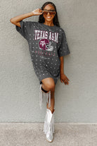 TEXAS A&M AGGIES GAME CHANGING ALL-OVER RHINESTONE SHORT SLEEVE T-SHIRT DRESS