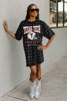 TEXAS TECH RED RAIDERS GAME CHANGING ALL-OVER RHINESTONE SHORT SLEEVE T-SHIRT DRESS