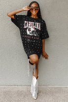 SOUTH CAROLINA GAMECOCKS GAME CHANGING ALL-OVER RHINESTONE SHORT SLEEVE T-SHIRT DRESS