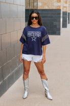 DALLAS COWBOYS IRRESISTIBLE SHORT SLEEVE RHINESTONE FRINGE TEE